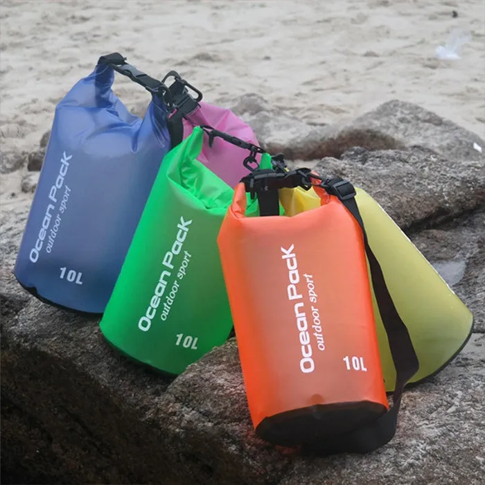 Outdoor Waterproof Dry Bag Dry Sack PVC Barrel Bag, Capacity: 2L (Rose Red)