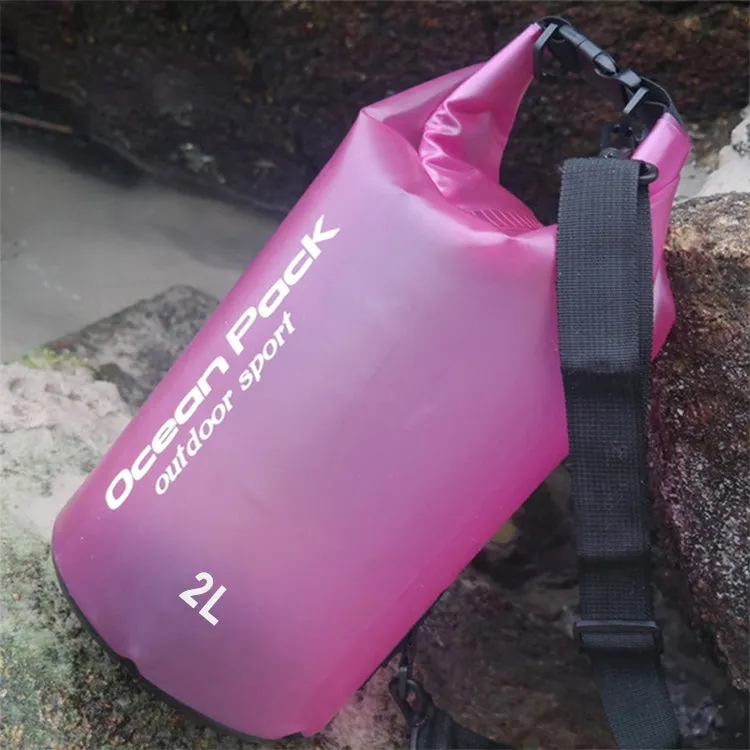 Outdoor Waterproof Dry Bag Dry Sack PVC Barrel Bag, Capacity: 2L (Rose Red)