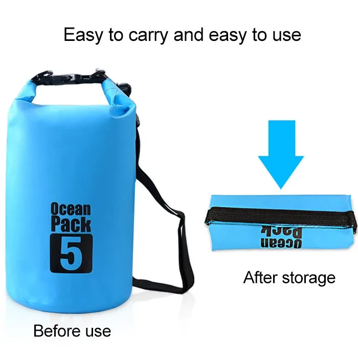 Outdoor Waterproof Single Shoulder Bag Dry Sack PVC Barrel Bag, Capacity: 10L (Sky Blue)