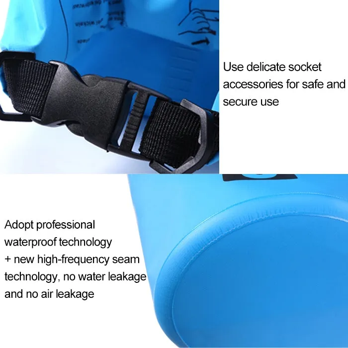 Outdoor Waterproof Single Shoulder Bag Dry Sack PVC Barrel Bag, Capacity: 10L (Sky Blue)