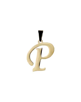 P Gold Initial Dog Charm