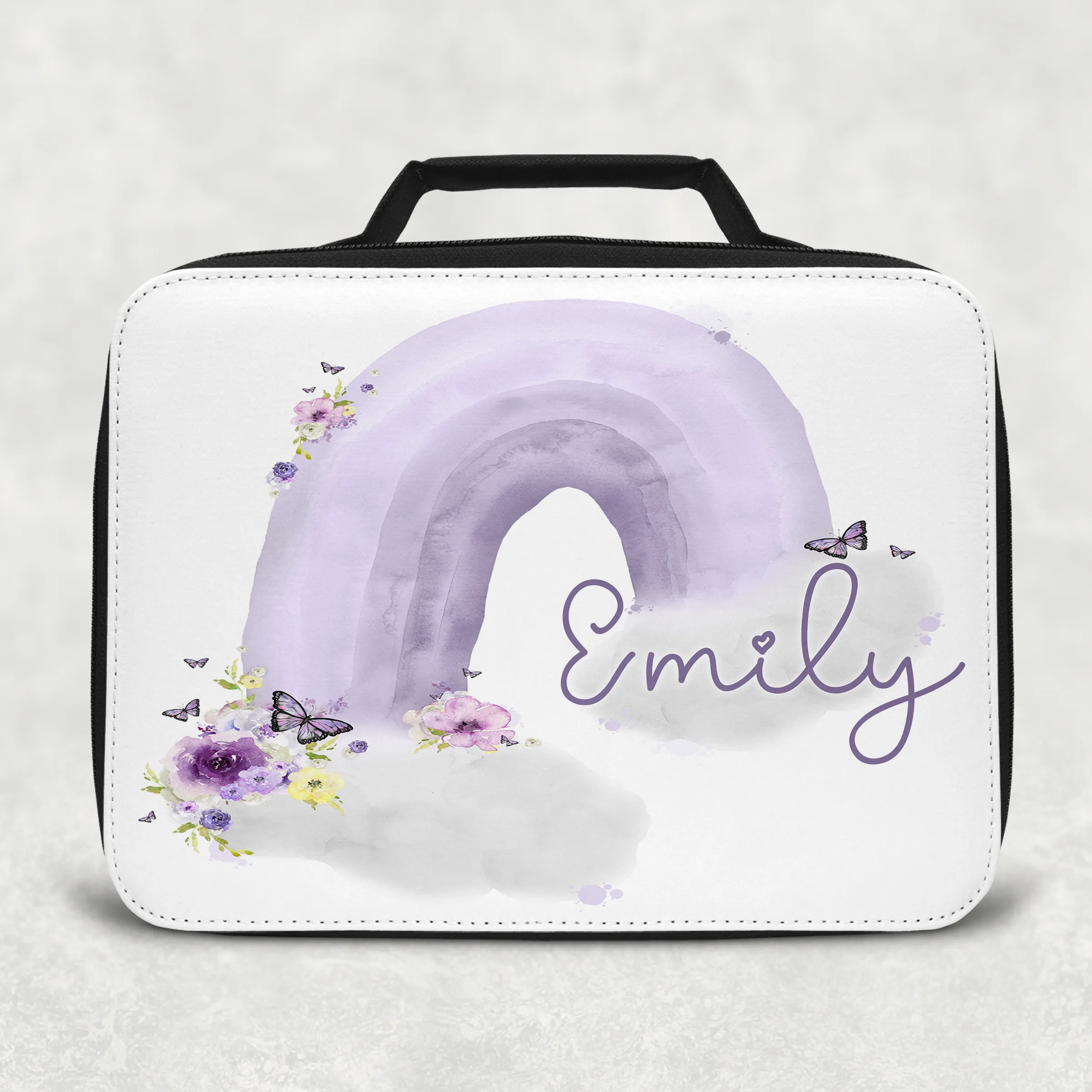 Pastel Wonky Rainbow Personalised Insulated Lunch Bag