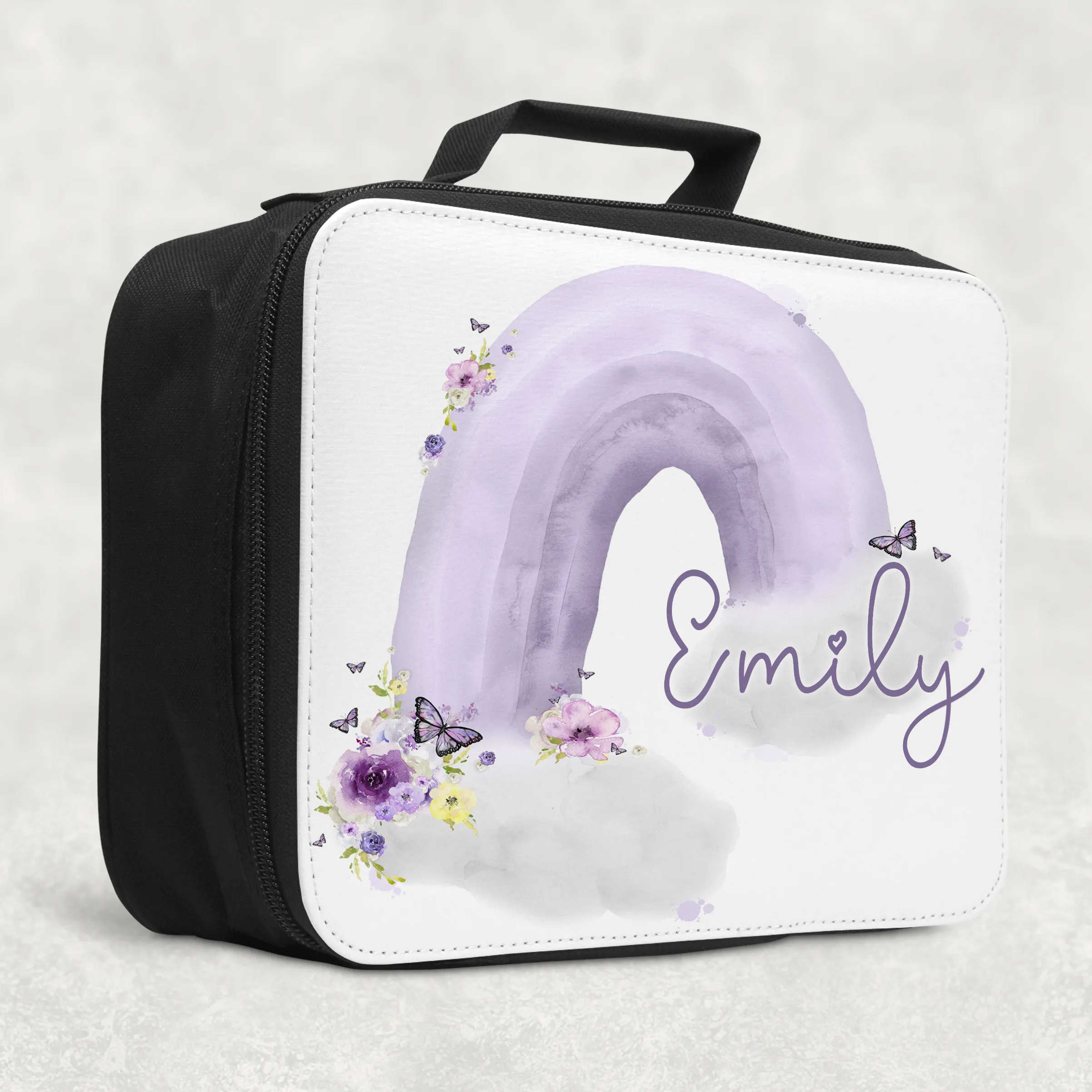 Pastel Wonky Rainbow Personalised Insulated Lunch Bag