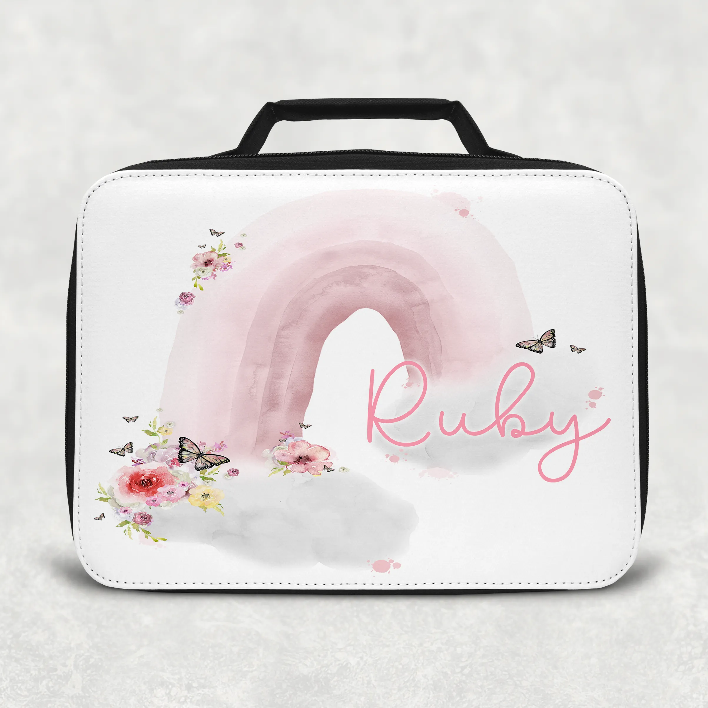 Pastel Wonky Rainbow Personalised Insulated Lunch Bag