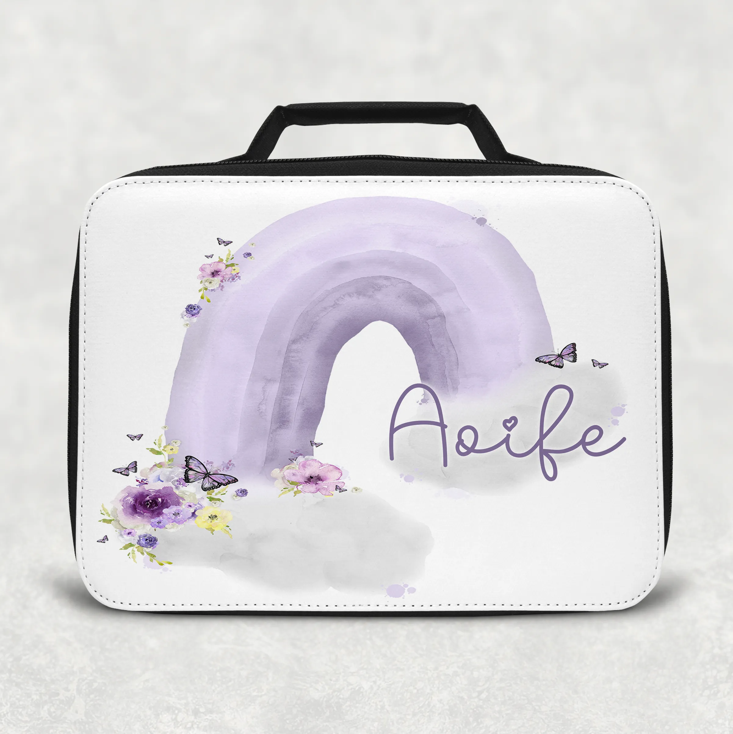 Pastel Wonky Rainbow Personalised Insulated Lunch Bag