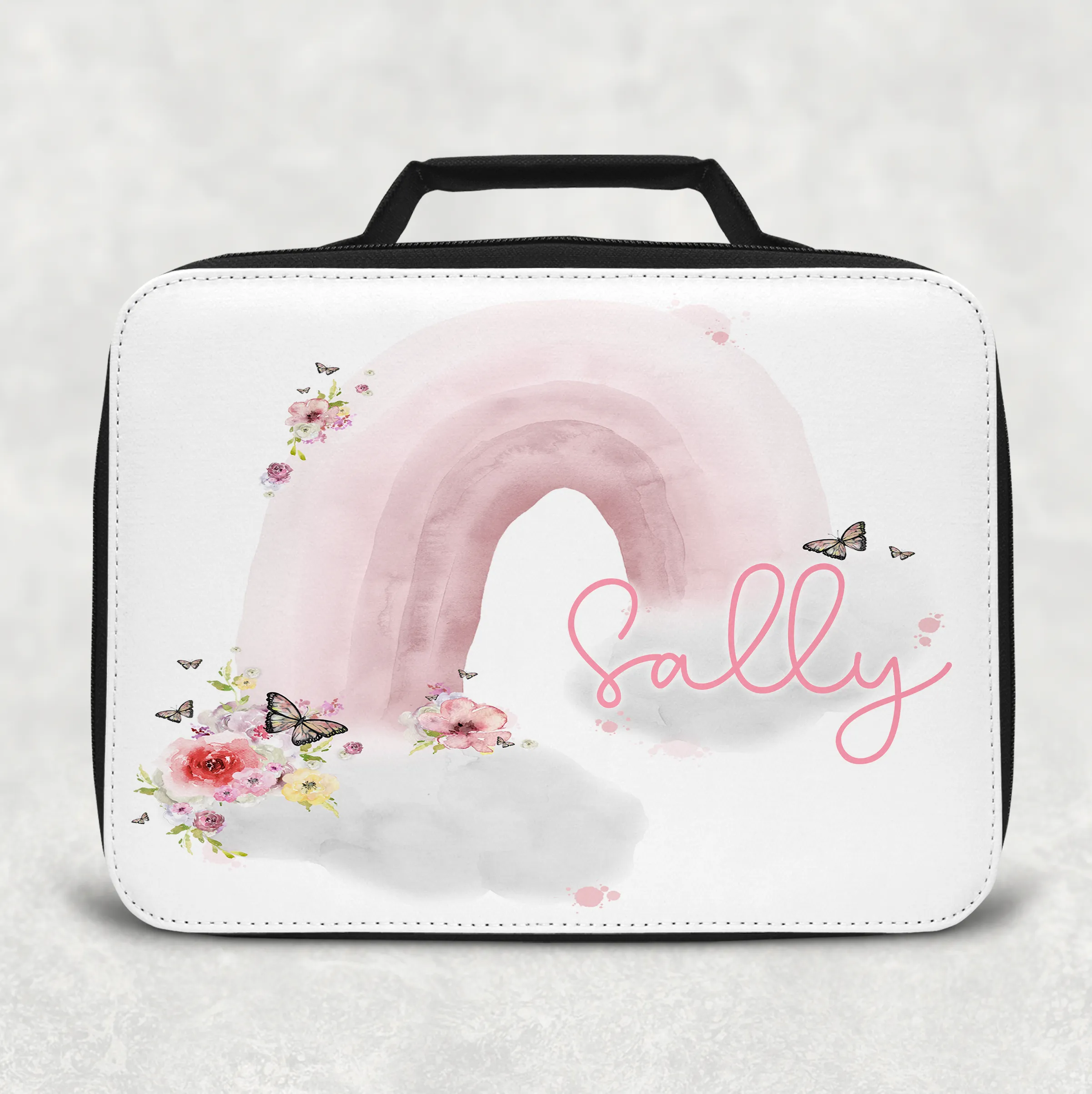 Pastel Wonky Rainbow Personalised Insulated Lunch Bag