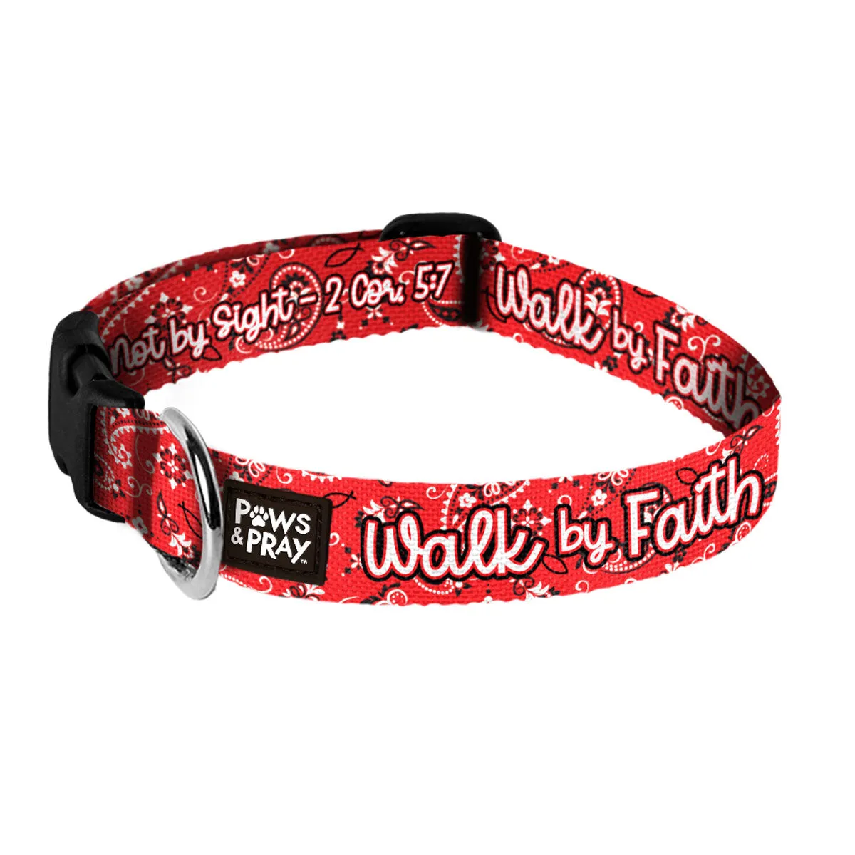 Paws & Pray Walk By Faith Bandana Pet Collar