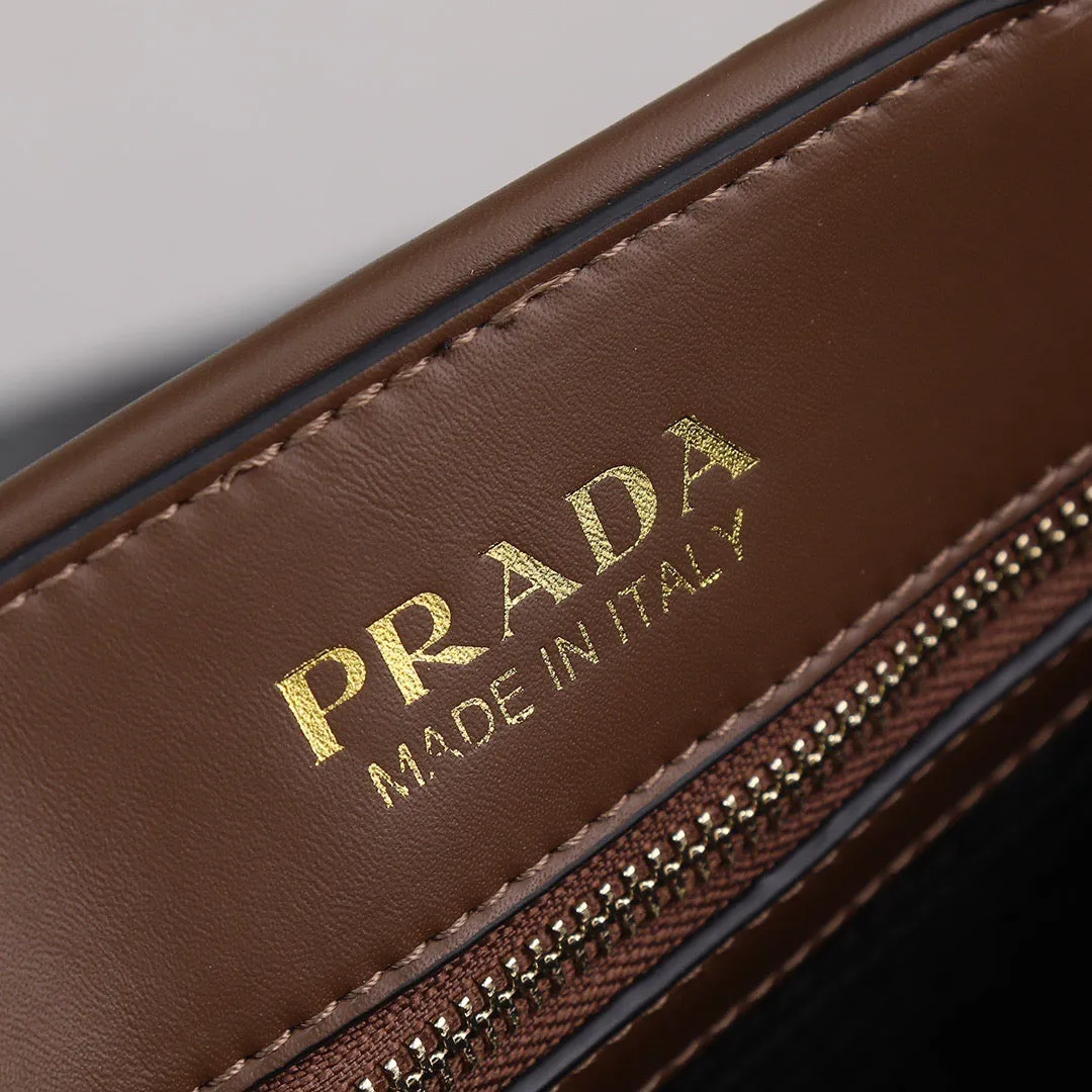 PD224  Large Leather Prada Symbole Bag with Topstitching / 15.3x12.2x3.9inch