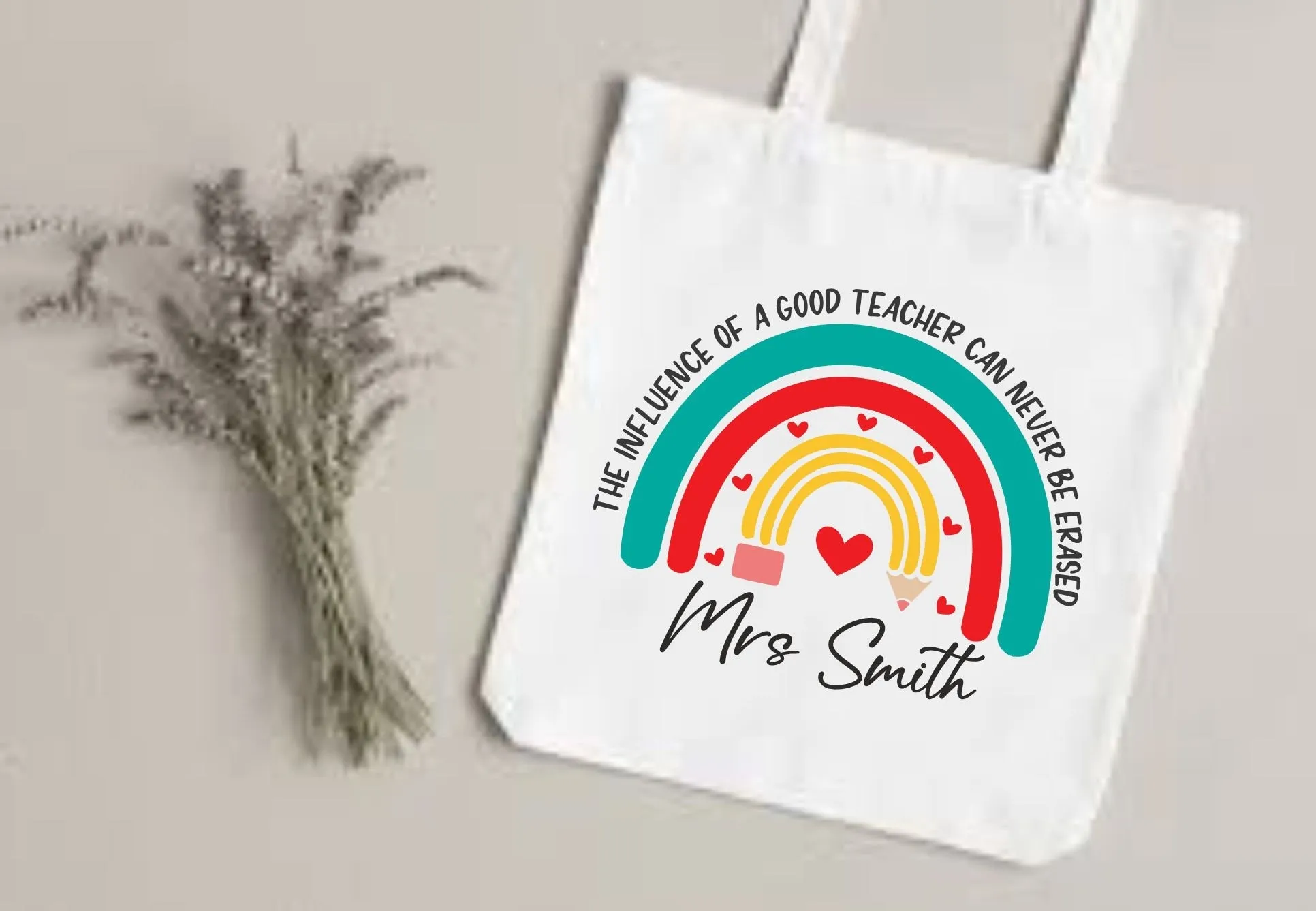 Personalised Teacher The Influence of a good teacher can never be erased Tote Bag | Thank You Teacher Gift