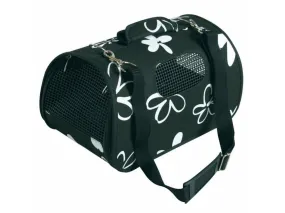 PET CARRIER FLOWER BLACK SMALL