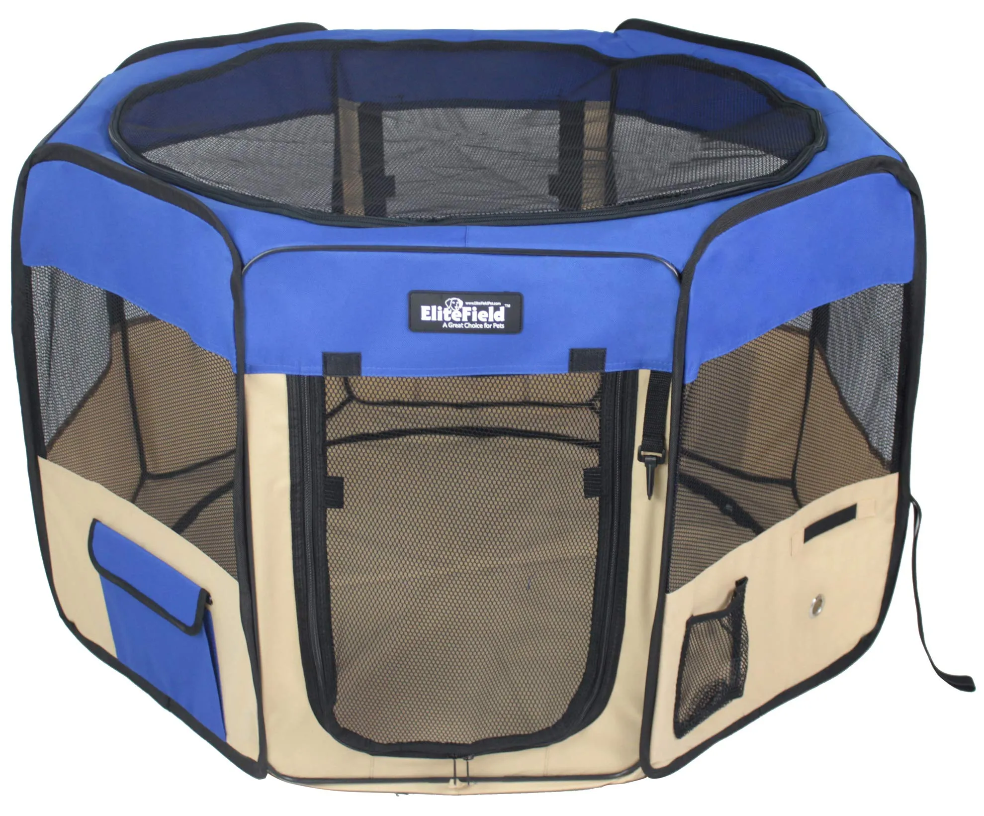 Pet Playpen for Dogs and Cats - Blue Beige