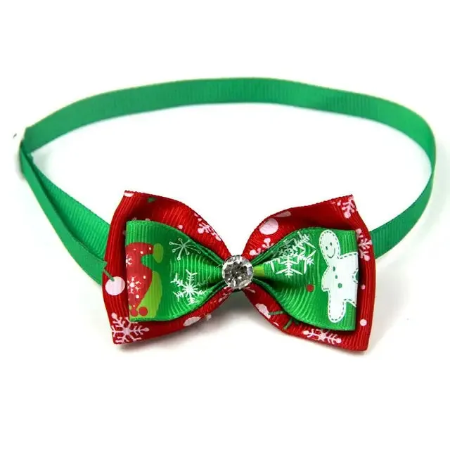 PetAffairs Adjustable Bow Tie Neck Strap Christmas Pet Collar