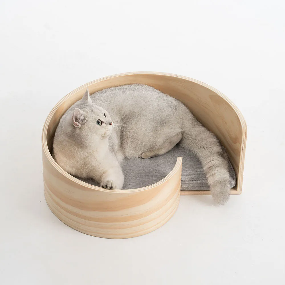 Pidan Wooden Modern Stylish Sea Snail Spiral Cat Kitty Bed