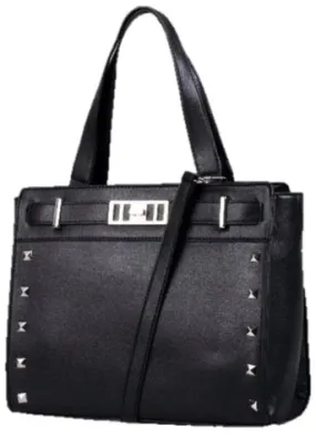 Pierre Cardin Abbey Studded Satchel Handbag | Black