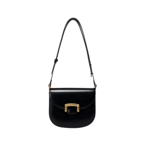 Pre Order: Retro Smooth Surface Buckle Saddle Bag