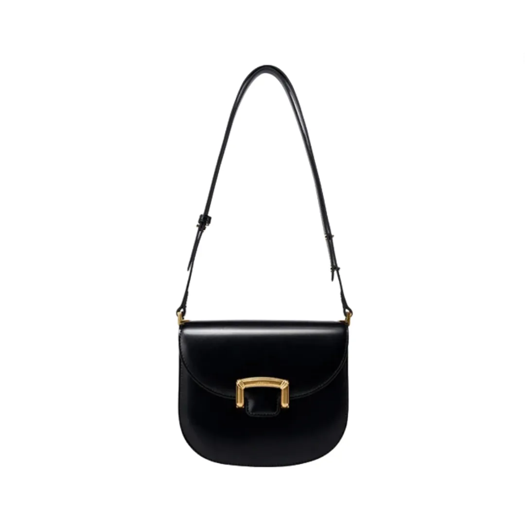 Pre Order: Retro Smooth Surface Buckle Saddle Bag