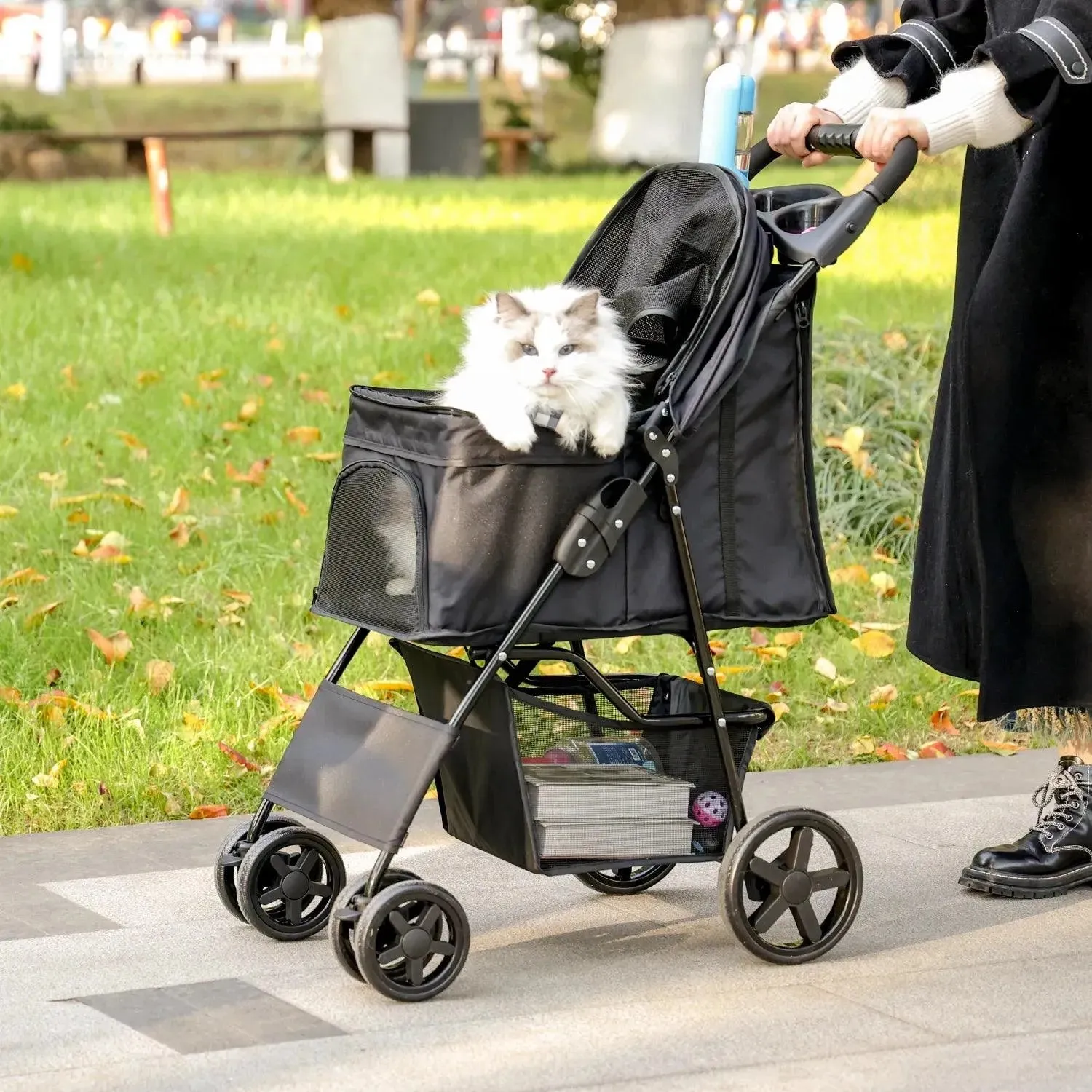 Premium Pet Strollers 360 Rotation Wheel