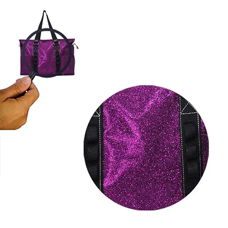 Purple Glitter NGIL Zippered Lined Caddy Organizer Tote Bag