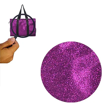 Purple Glitter NGIL Zippered Lined Caddy Organizer Tote Bag