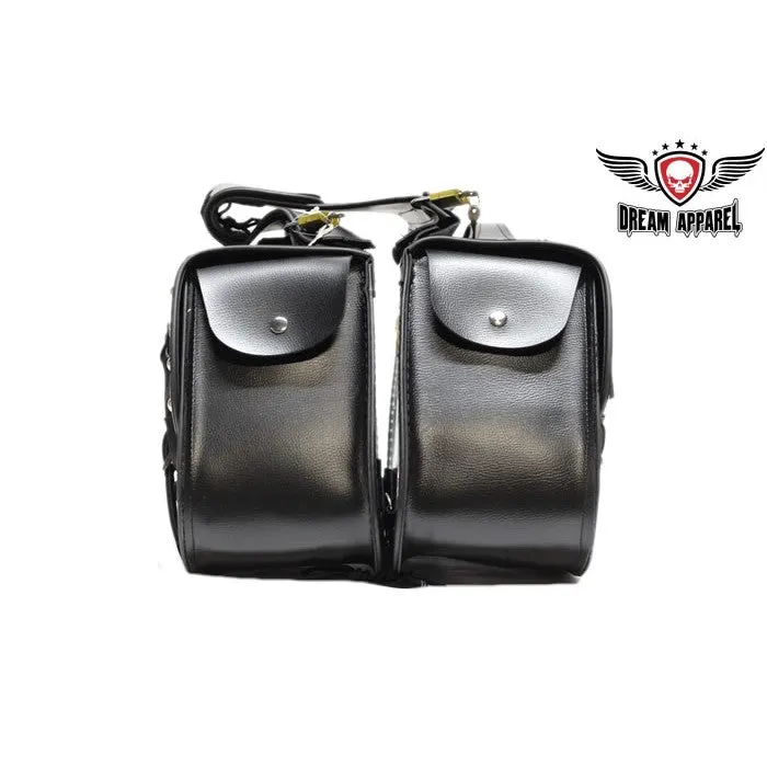 PVC Motorcycle Saddlebag With Studs & Lock