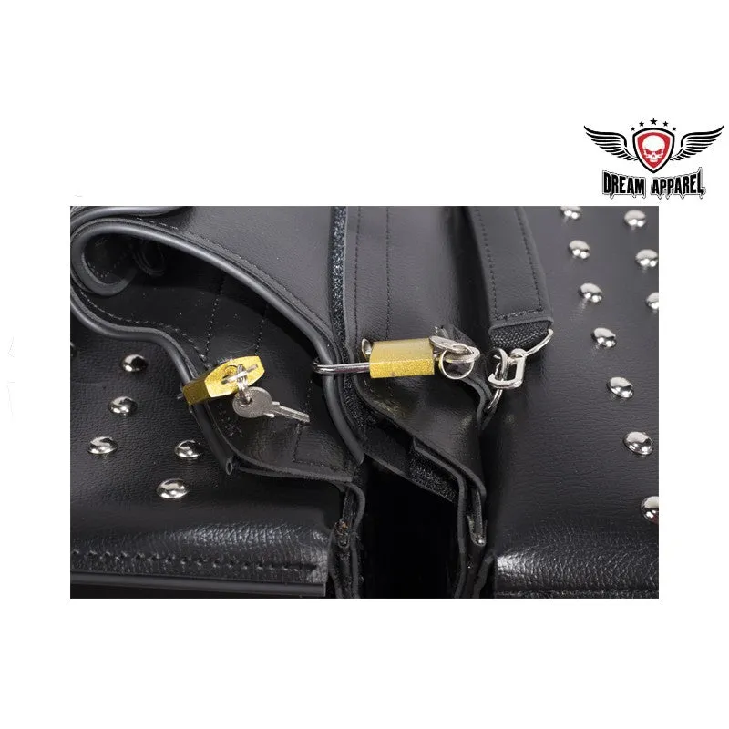 PVC Motorcycle Saddlebag With Universal Fitting & Studs