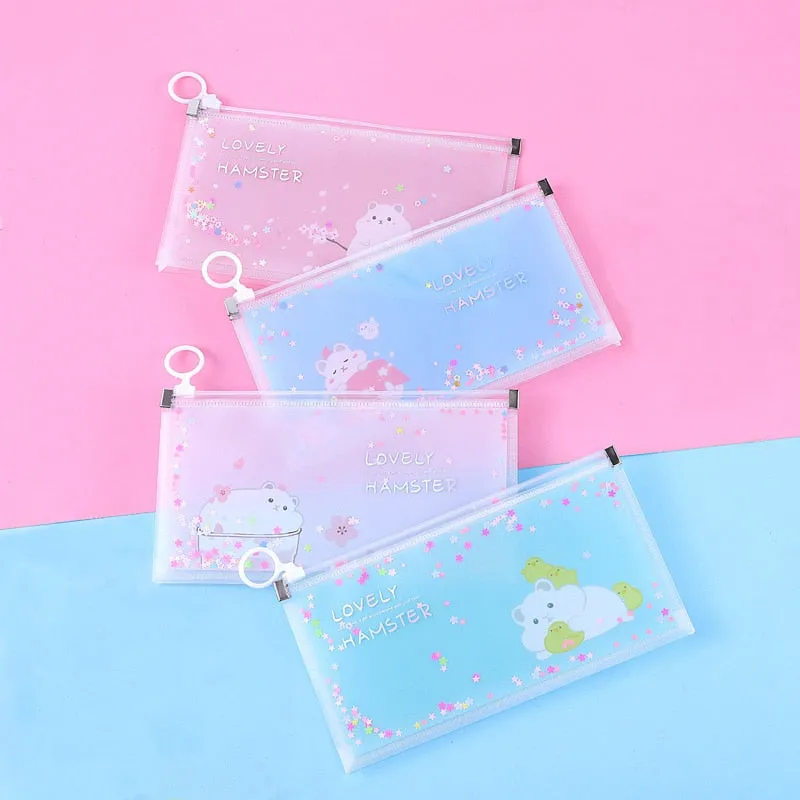 Quicksand Pencil Bags Storage Bag Cartoon Kawaii Pencil Case School Supplies Stationery