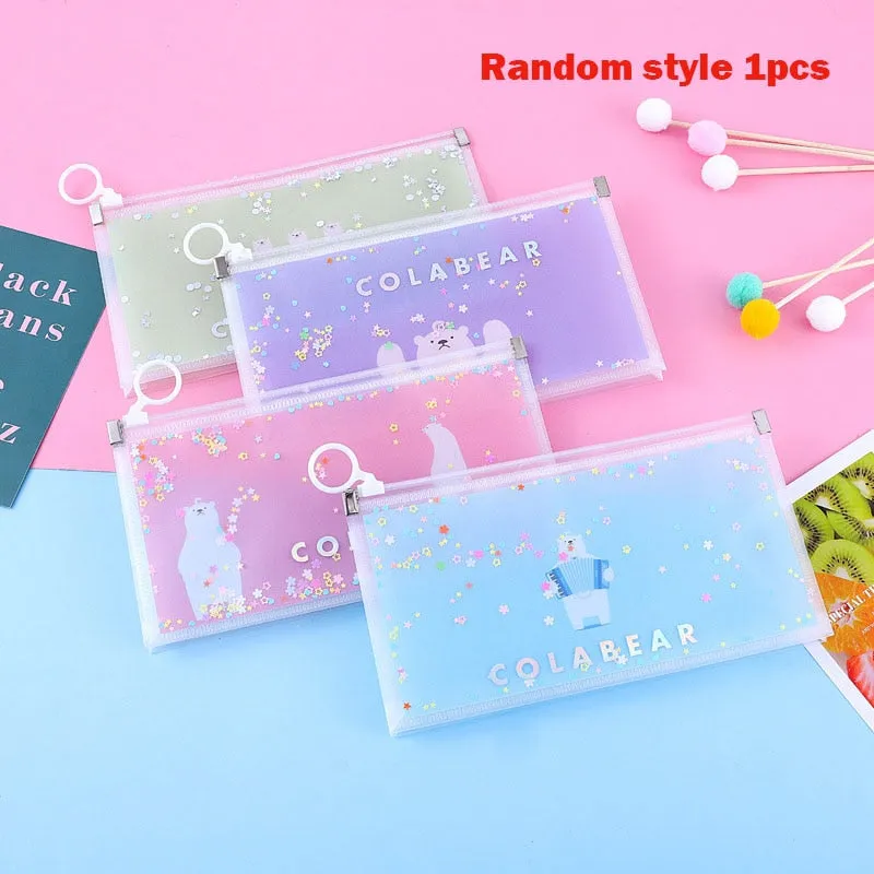 Quicksand Pencil Bags Storage Bag Cartoon Kawaii Pencil Case School Supplies Stationery