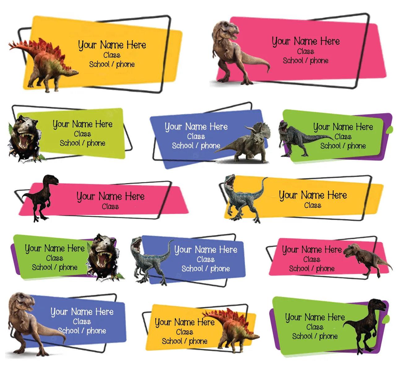 ""Dinosaurs" School labels packs