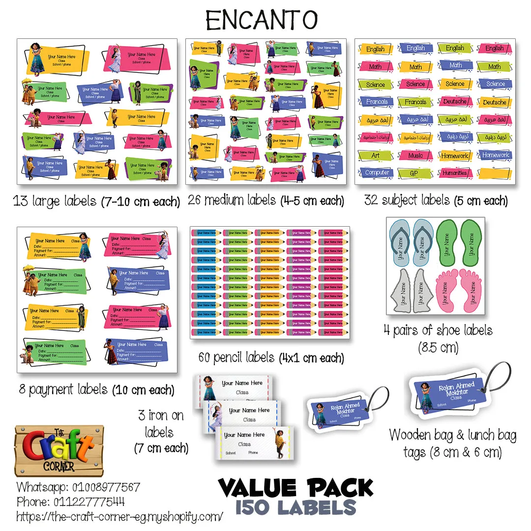 ""Encanto" School labels packs