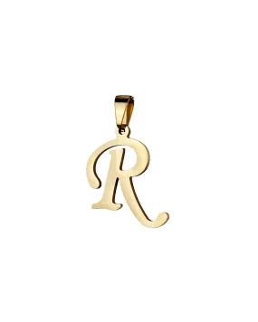 R Gold Initial Dog Charm