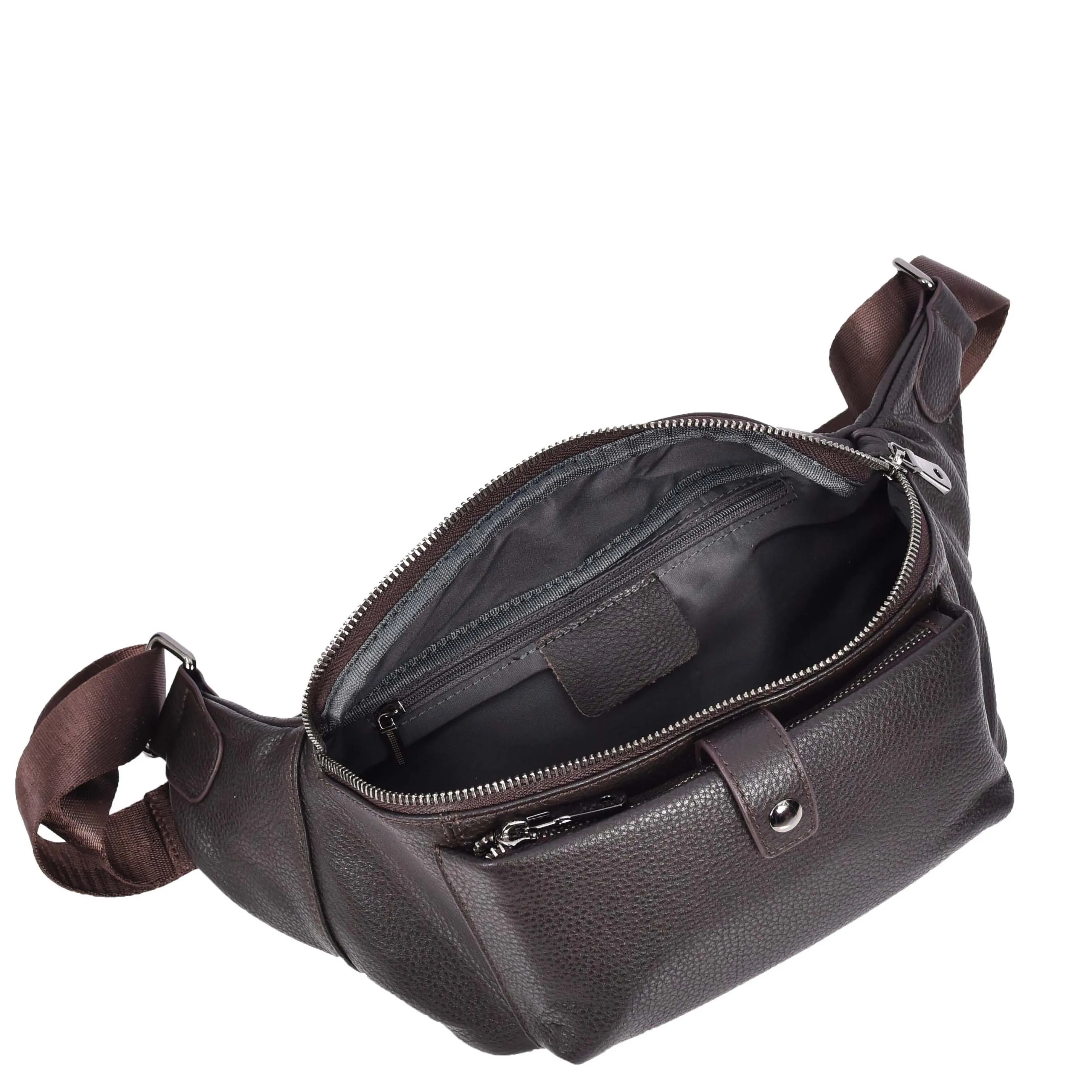 Real Leather Waist Pack Mobile Money Multiple Pockets Bum Bag Travel Pouch AY18 Brown