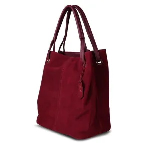 Real Split Suede Leather Tote Bag