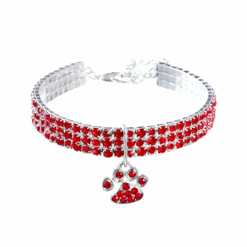 Rhinestone Pearl Necklace Dog & Cat Collar | Elegant Pet Jewelry with Sparkling Pendant