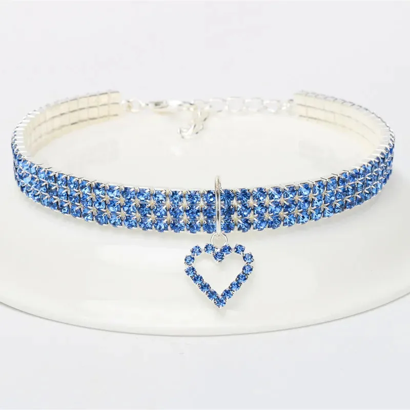 Rhinestone Pearl Necklace Dog & Cat Collar | Elegant Pet Jewelry with Sparkling Pendant