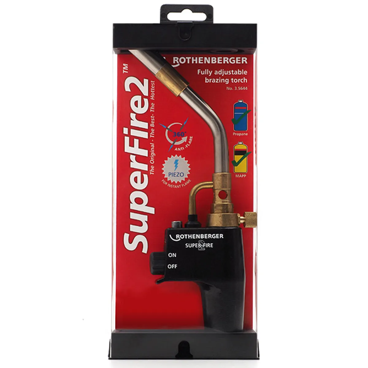 Rothenberger SuperFire 2 Gas Blow Torch 35644X With Hot Tool Bag