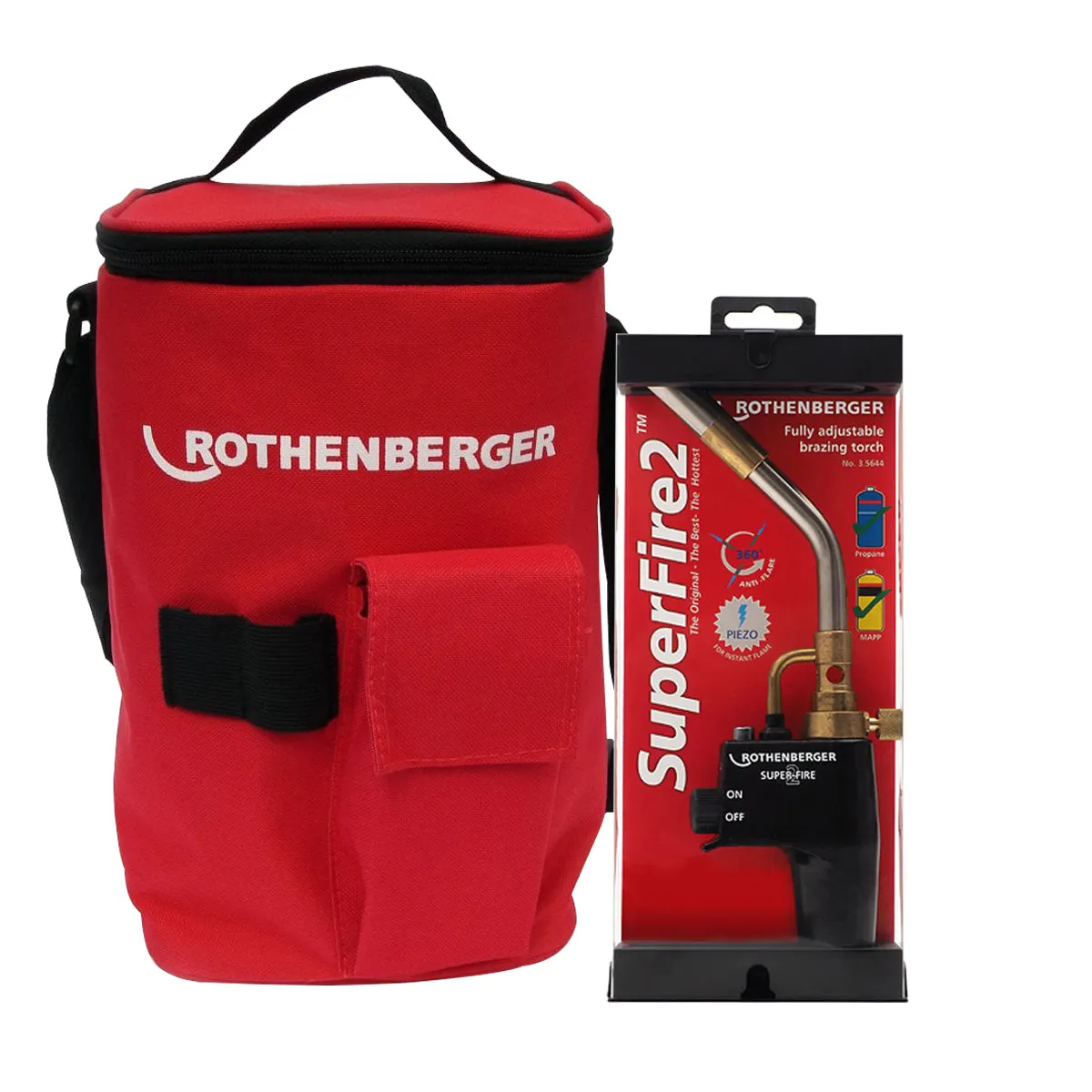 Rothenberger SuperFire 2 Gas Blow Torch 35644X With Hot Tool Bag