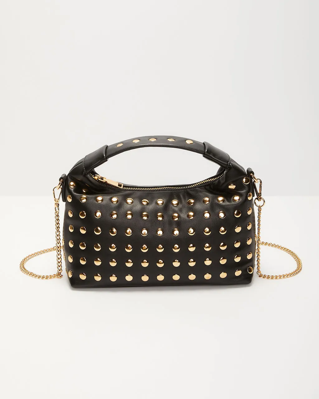 Roxy Woven Studded Top Handle Bag