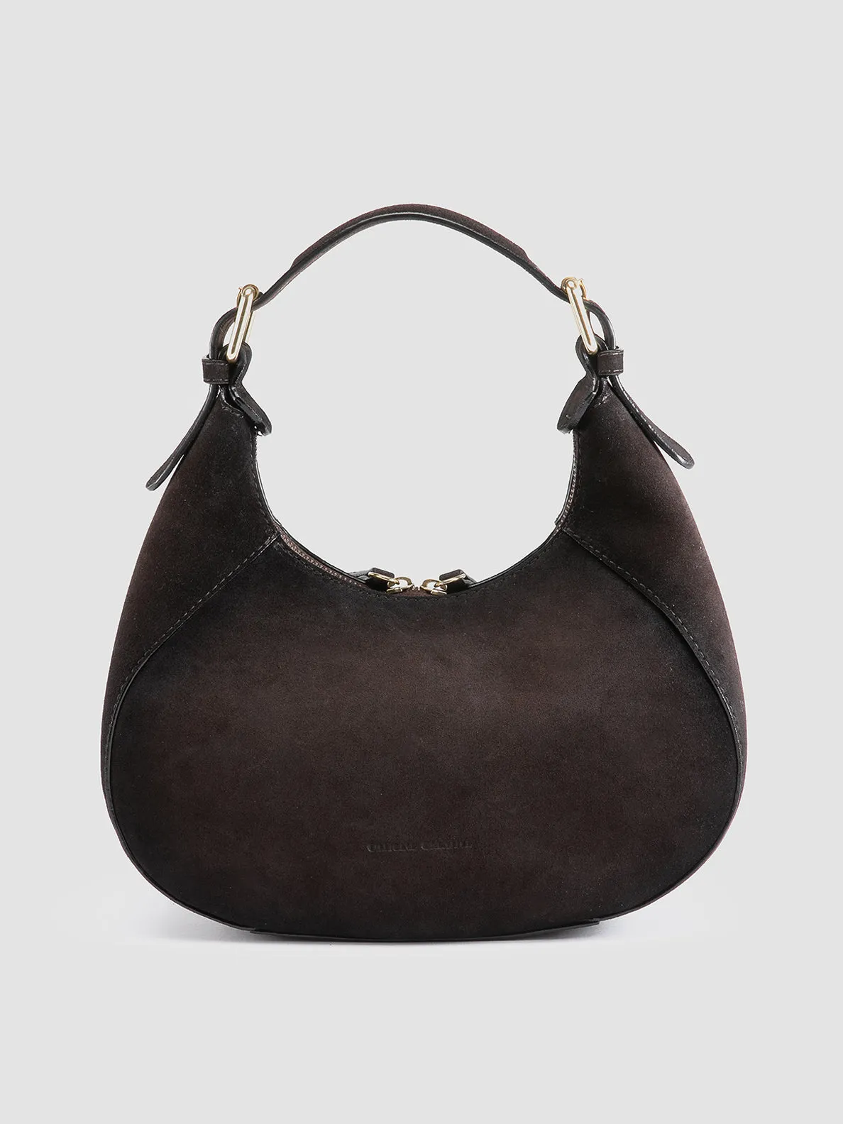 SADDLE 022 - Brown Suede Handle Bag