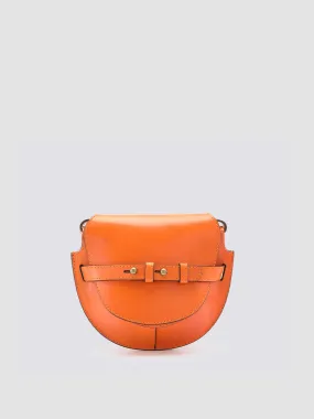 SADDLE 04 - Orange Leather Crossbody Bag