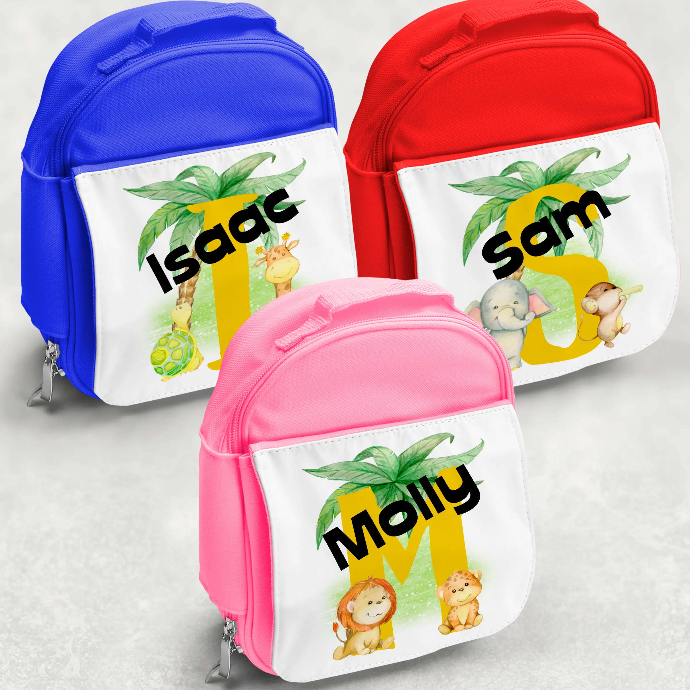 Safari Jungle Alphabet Personalised Kids Insulated Lunch Bag