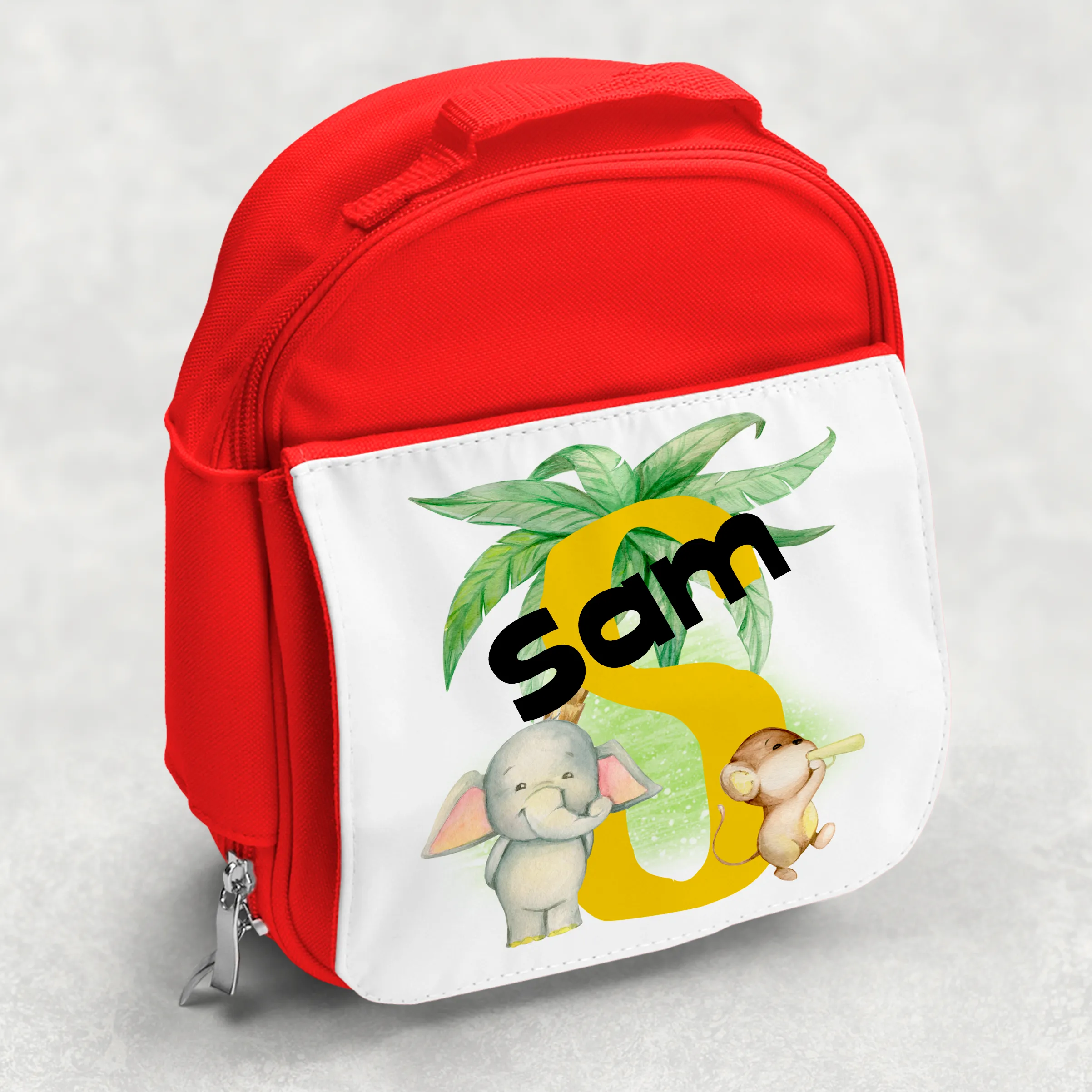 Safari Jungle Alphabet Personalised Kids Insulated Lunch Bag