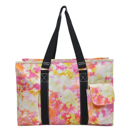 !SALE! Tropical Tie Dye NGIL Zippered Caddy Organizer Tote Bag