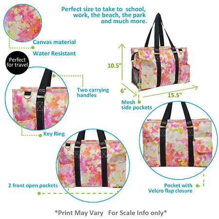 !SALE! Tropical Tie Dye NGIL Zippered Caddy Organizer Tote Bag