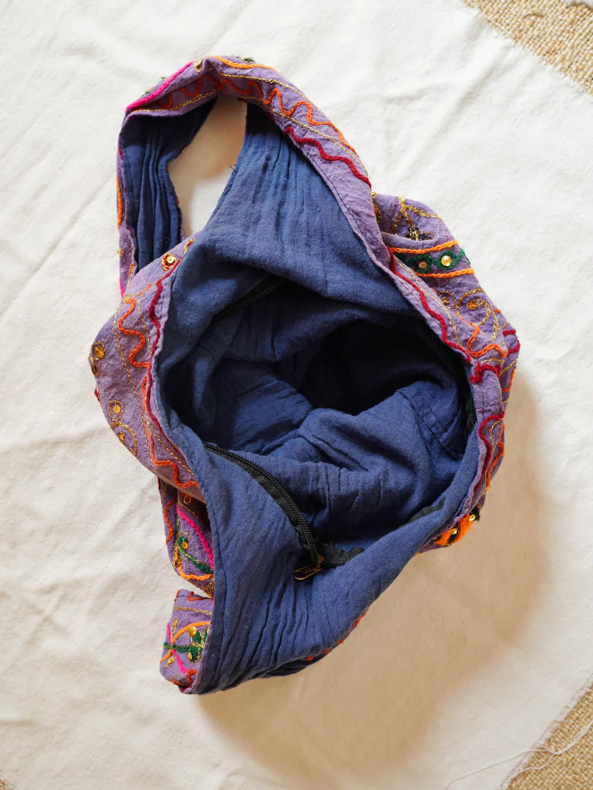 Slouchy Embroidered Elephant Hobo Bag