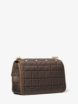 SoHo Large Studded Quilted Signature Logo Shoulder Bag