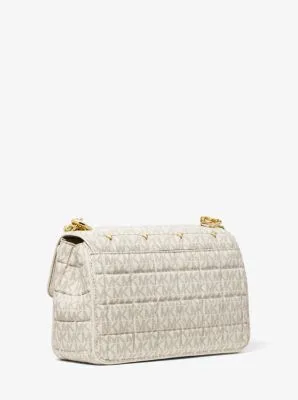 SoHo Large Studded Quilted Signature Logo Shoulder Bag