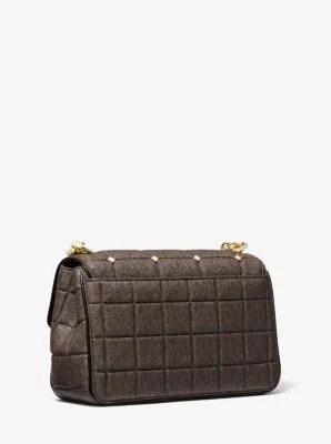 SoHo Large Studded Quilted Signature Logo Shoulder Bag