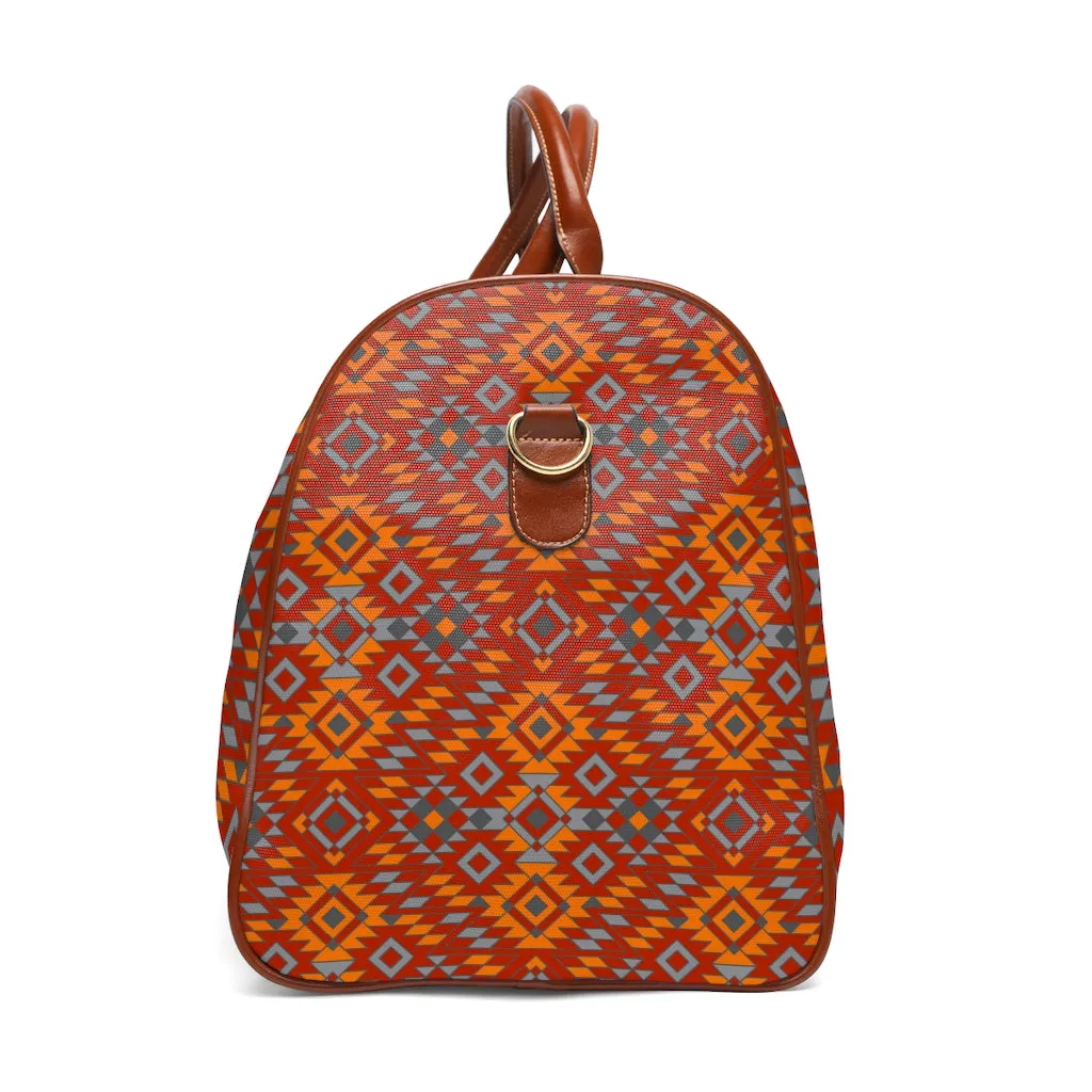 Southwestern Duffel Bag Faux Leather Straps Waterproof Travel Bag Overnight Bag Redrock Canyon Print Bohemian