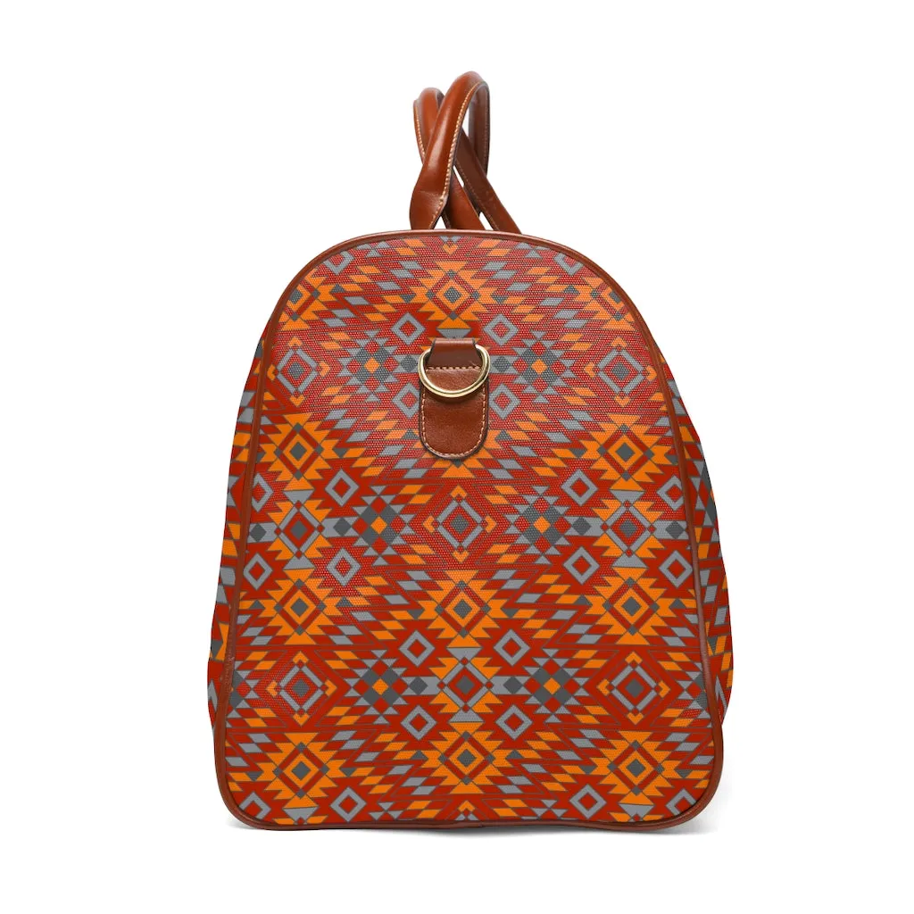 Southwestern Duffel Bag Faux Leather Straps Waterproof Travel Bag Overnight Bag Redrock Canyon Print Bohemian