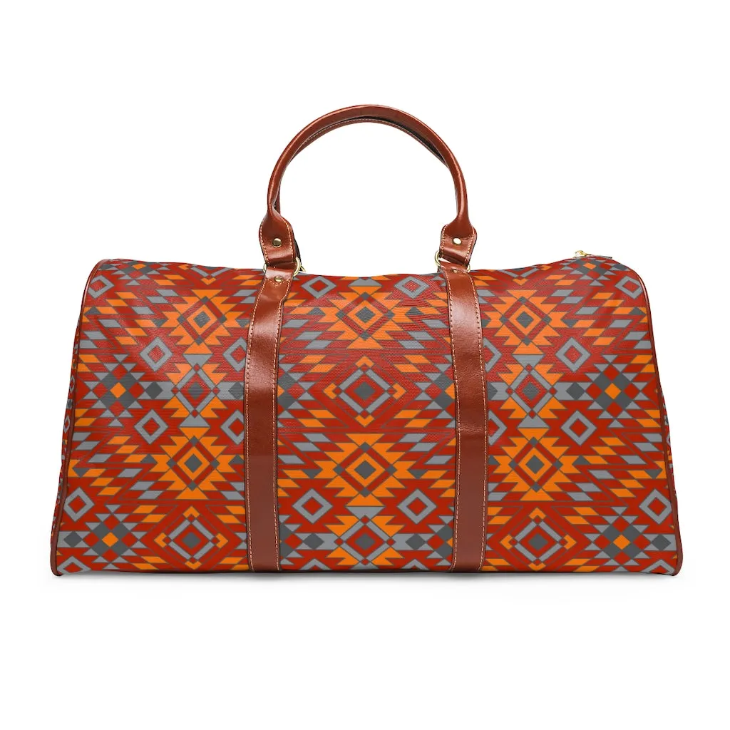 Southwestern Duffel Bag Faux Leather Straps Waterproof Travel Bag Overnight Bag Redrock Canyon Print Bohemian